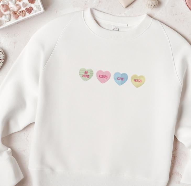 Valentine Candy Heart Designs Single and Row Embroidery Design Instant Download - 12 Variations & Sizes - 8 Formats - ThreadArt - Threadart.com