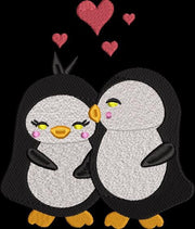 Valentine Penguins in Love Machine Embroidery Design Instant Download - 3 Sizes - 8 Formats - ThreadArt - Threadart.com