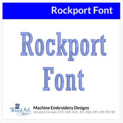 Rockport Font Machine Embroidery Design Set - Alphabet Letters Numbers BX Font - Download 9 Formats and 4 Sizes - Threadart.com