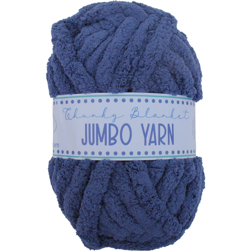 Jumbo Blanket Yarn - Royal Blue Chunky Chenille Yarn for Hand Crochet and Knitting - Threadart.com
