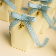 Grosgrain Dots Ribbon 1 1/2" - 5 Yards - Baby Blue - Threadart.com