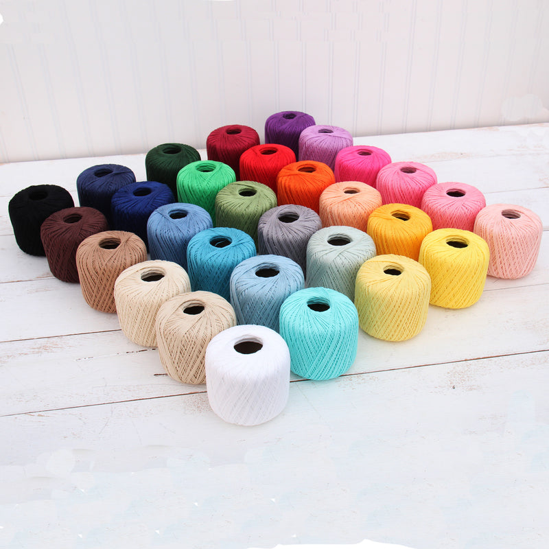 Cotton Crochet Thread Set - Electric Pop Colors - Size 3 - Four 140 Yd Balls - Threadart.com