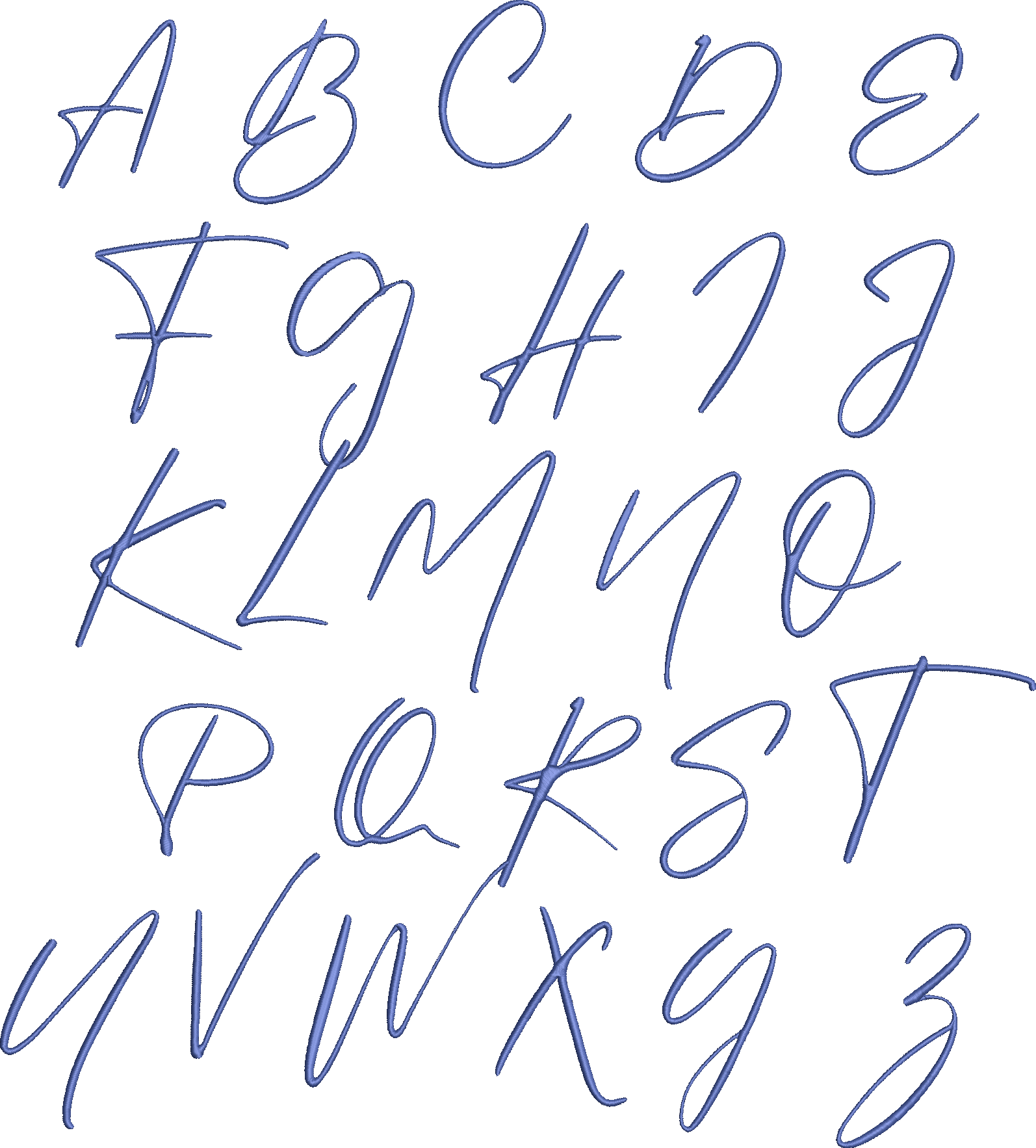 Stylish Script Font Machine Embroidery Design Set - Cursive Alphabet L ...