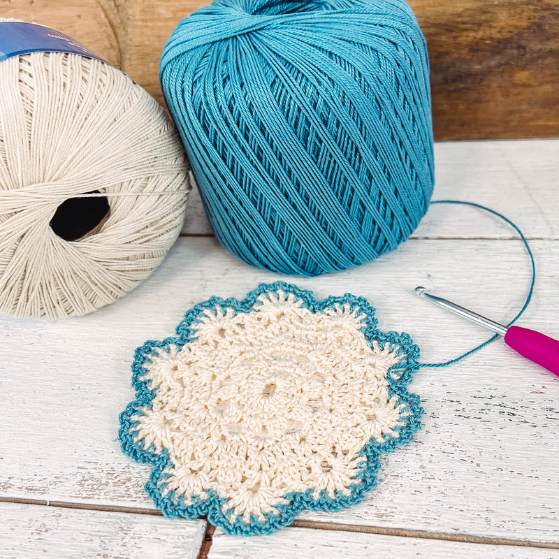 Cotton Crochet Thread Set - Electric Pop Colors - Size 3 - Four 140 Yd Balls - Threadart.com