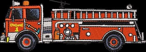 Fire Truck Machine Embroidery Design Instant Download - 4 Sizes - 8 Formats - ThreadArt - Threadart.com
