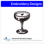 Expresso Martini Social Club Sketch Embroidery Design Instant Download - 3 Sizes - 8 Formats - ThreadArt - Threadart.com
