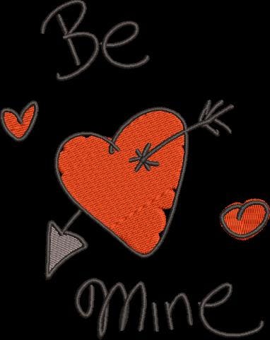 Valentine Be Mine Sketch Machine Embroidery Design Instant Download - 5 Sizes - 8 Formats - ThreadArt - Threadart.com
