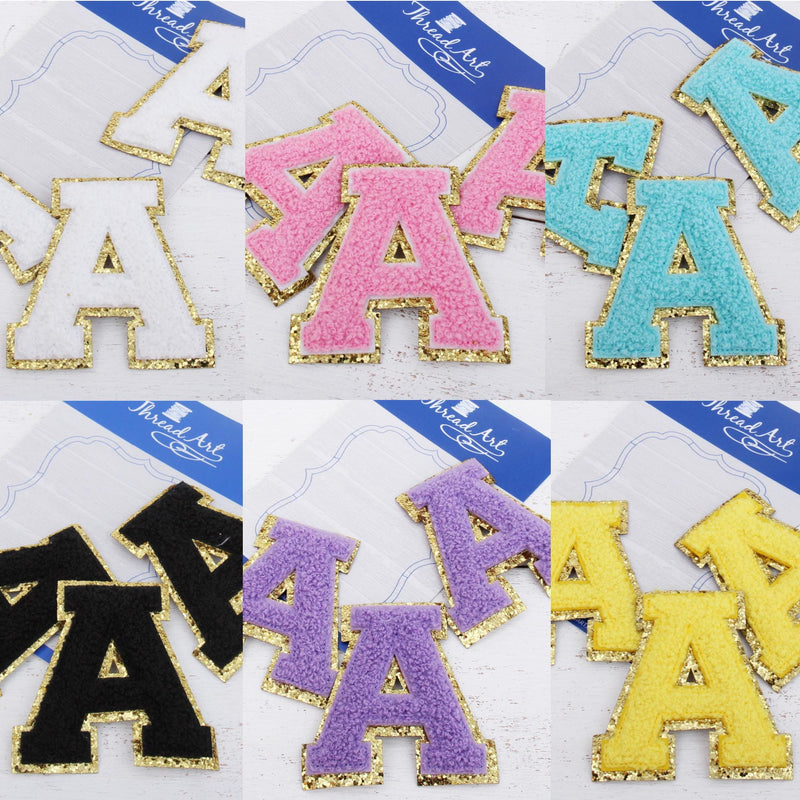 Teacher's Gift Pouch - Varsity Chenille Letters With Glitter Outline - Threadart.com