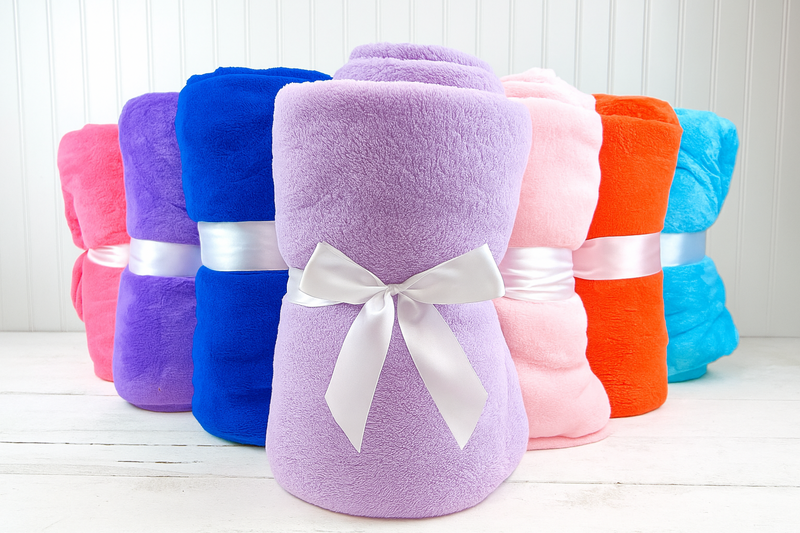 Plush Fleece Blanket - Light Pink - Threadart.com