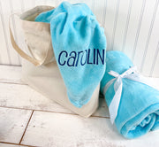 Pack of 3 Plush Fleece Blanket - Turquoise - Threadart.com