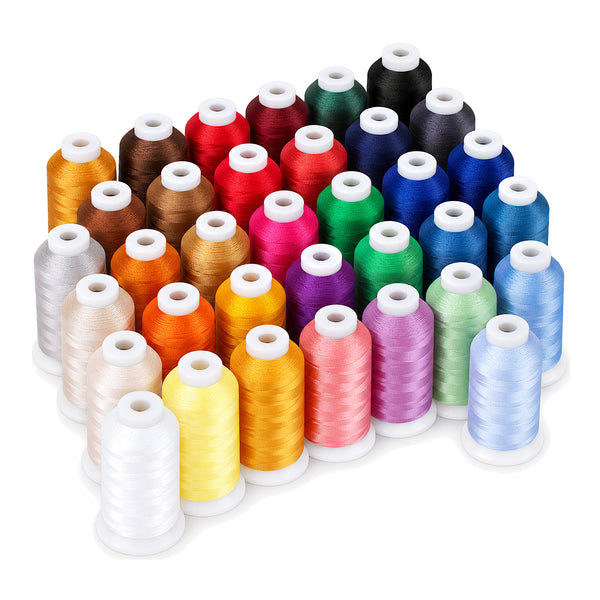 40 Colors Polyester Embroidery Thread Set - 1000M Cones Set A - Threadart.com