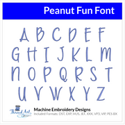 Peanut Fun Font Machine Embroidery Design Set - Alphabet Letters BX Font - Download 9 Format and 3 Sizes - Threadart.com