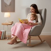 Minky Blanket - Light Pink Minky Dots - Baby Blanket Size 28" x 38" - Threadart.com