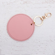 Personalized Initial Key Chain Bag Pendant - Pink, Ivory, or Black Circle For Travel, Bridesmaid Gift, Party Favor and More - Threadart.com