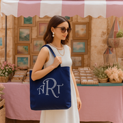 Blank Canvas Tote Bag - Navy - 100% Cotton- 14.5x17x3 - Threadart.com