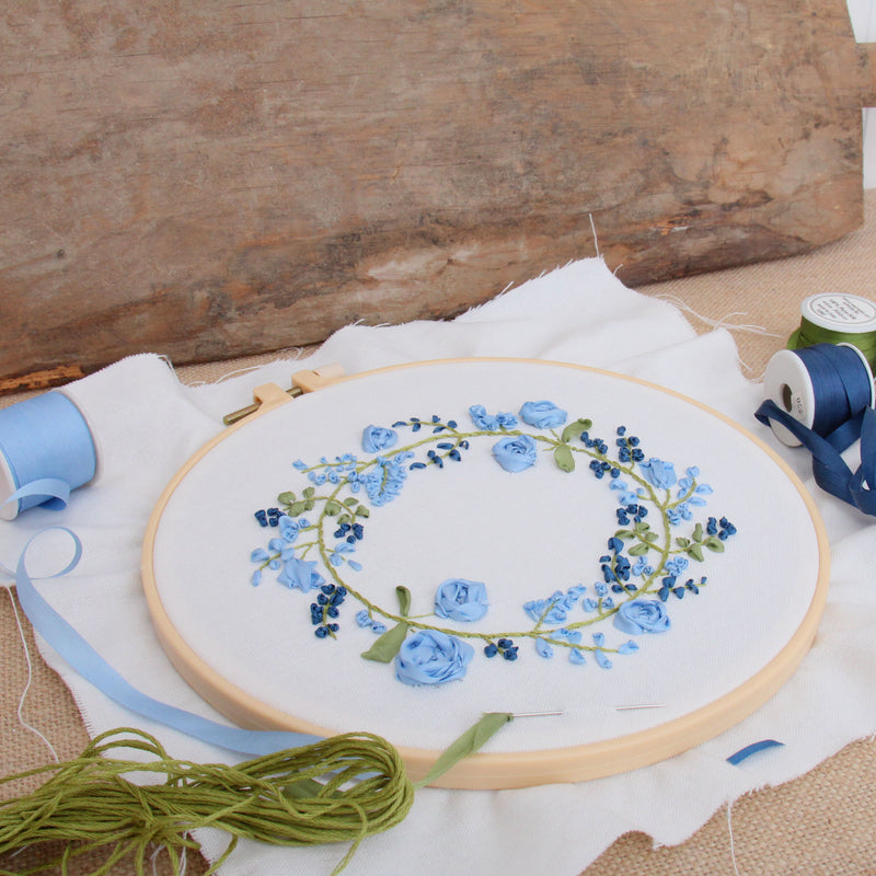 Silk Ribbon 7mm Med Blue x 10 Meters No. 585 - Threadart.com