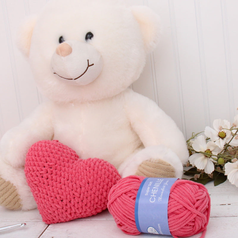 Super Soft Chenille Yarn - #5 - White - 50 gram skeins - 60 yds - Threadart.com