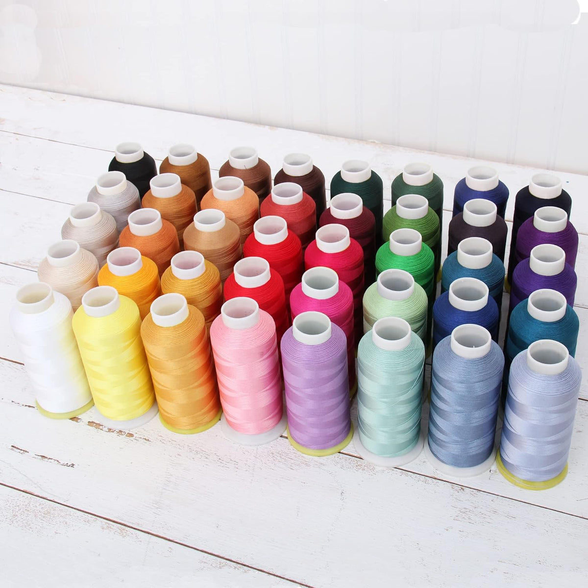 40 Colors Polyester Embroidery Thread Set-1000M Cones - Set D —