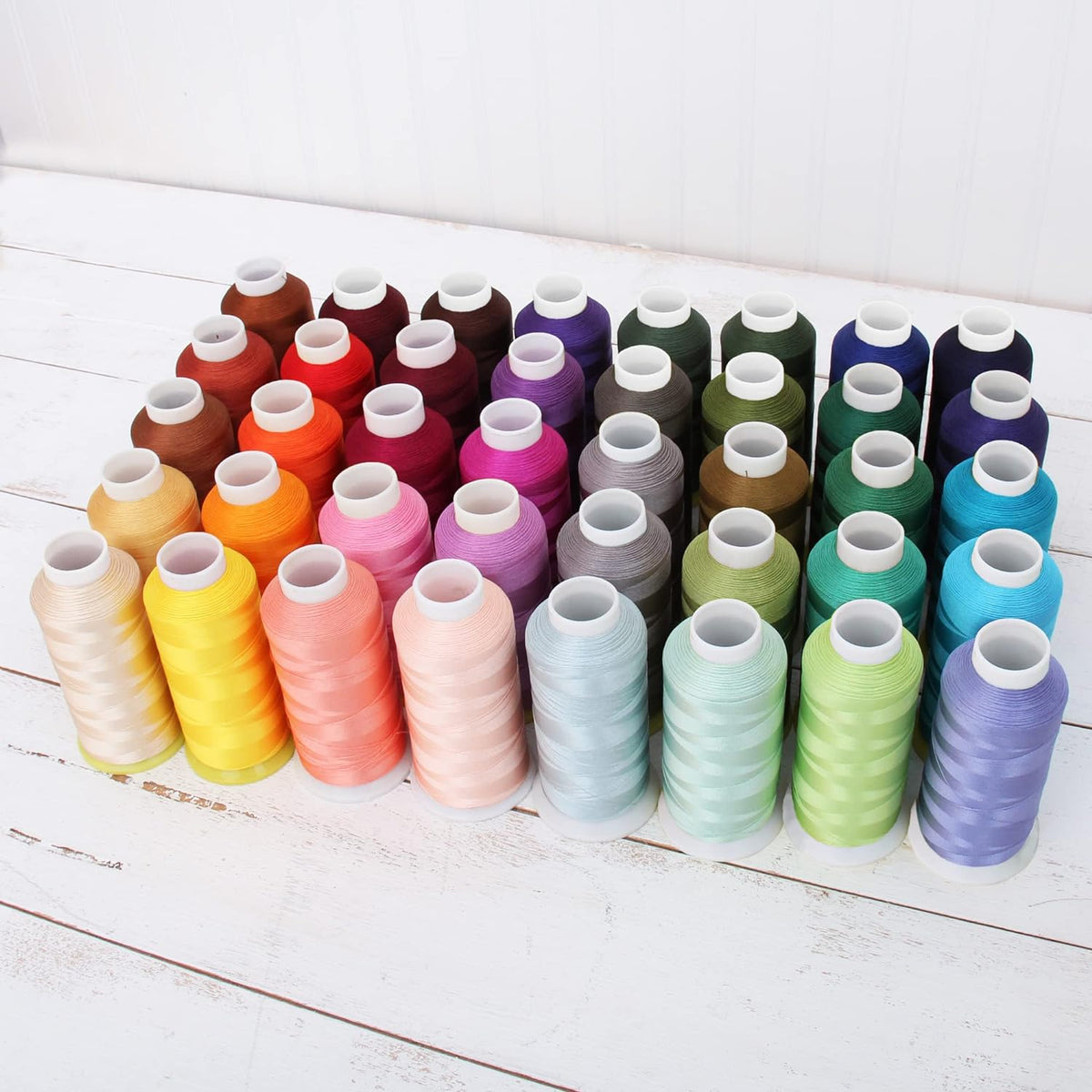 40 Cones of 5000 Meters Polyester Machine Embroidery Thread - Jewel ...