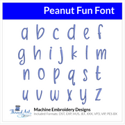 Peanut Fun Font Machine Embroidery Design Set - Alphabet Letters BX Font - Download 9 Format and 3 Sizes - Threadart.com