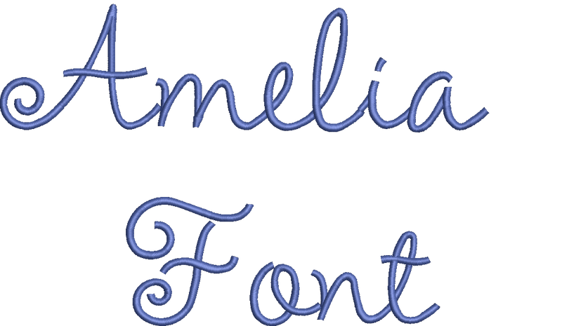 Amelia Font Machine Embroidery Design Set -  Cursive Alphabet Letters BX Font - Download 9 Formats and 3 Sizes - 1", 1.5", 2" - Threadart.com