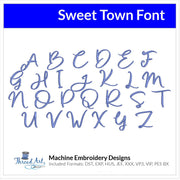 Sweet Town Font Machine Embroidery Design Set - Alphabet Letters Numbers BX Font - Download 9 Formats and 4 Sizes - Threadart.com