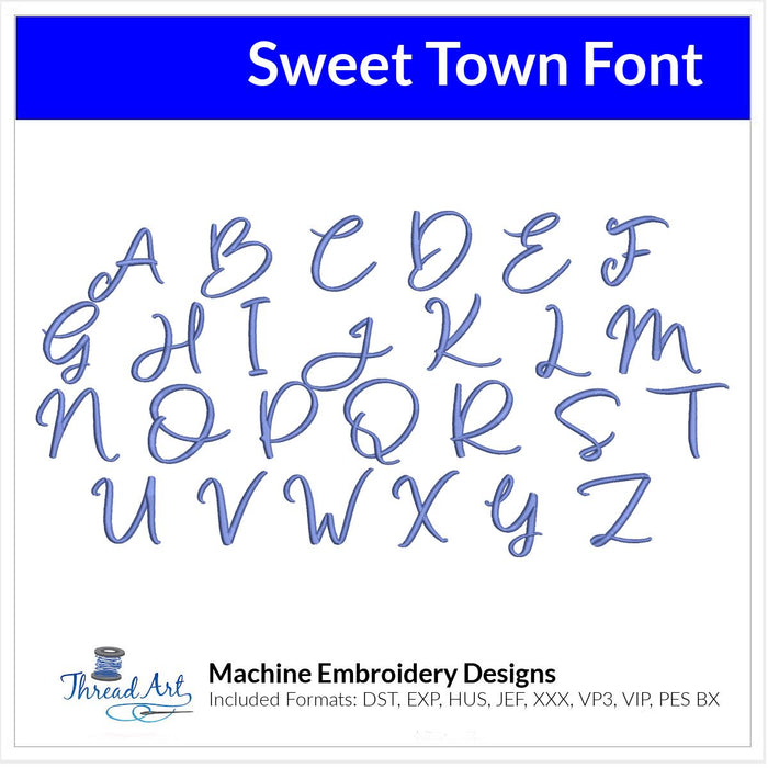 Sweet Town Font Machine Embroidery Design Set - Alphabet Letters Numbe ...