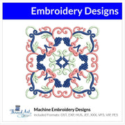 Ornate Decorative Square Machine Embroidery Design Instant Download - 4 Sizes - 8 Formats - ThreadArt - Threadart.com