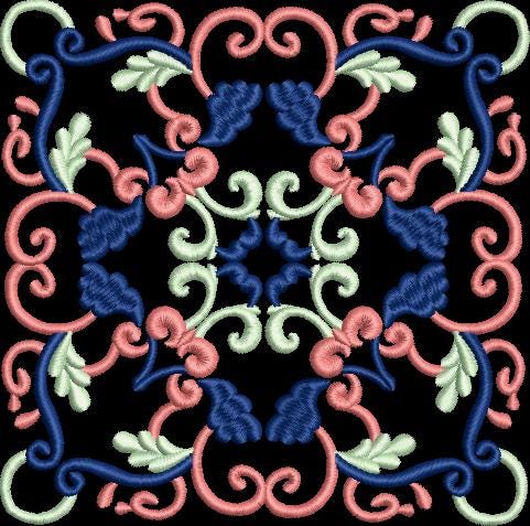 Ornate Decorative Square Machine Embroidery Design Instant Download - 4 Sizes - 8 Formats - ThreadArt - Threadart.com