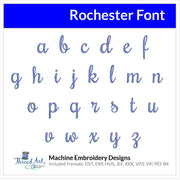 Rochester Font Machine Embroidery Design Set - Alphabet Letters Numbers BX Font - Download 9 Formats and 4 Sizes - Threadart.com