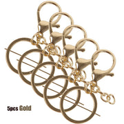 Set of 5 Key Chains with Gold Lobster Clasp - Threadart.com