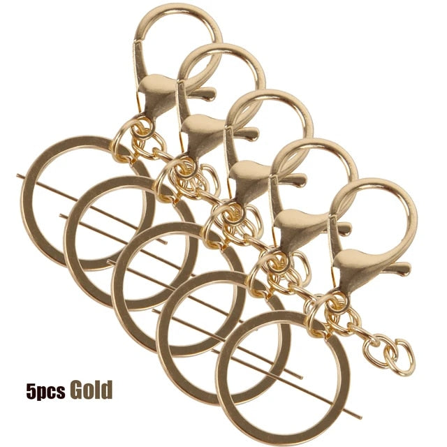 Set of 5 Key Chains with Gold Lobster Clasp - Threadart.com