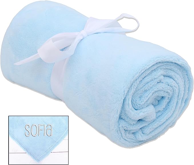 Plush Fleece Personalized Blanket - Embroidered Name or Monogrammed - Threadart.com