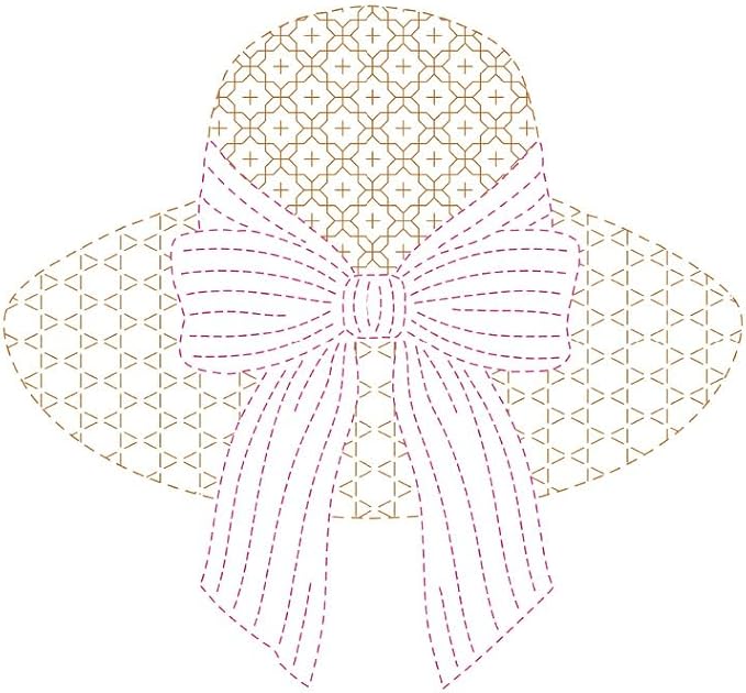Threadart Sashiko Kit Sunhat Pre-Printed Embroidery Cloth, WashAway Design - Threadart.com