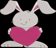 Valentine Bunny with Heart Machine Embroidery Design Instant Download - 5 Sizes - 8 Formats - ThreadArt - Threadart.com
