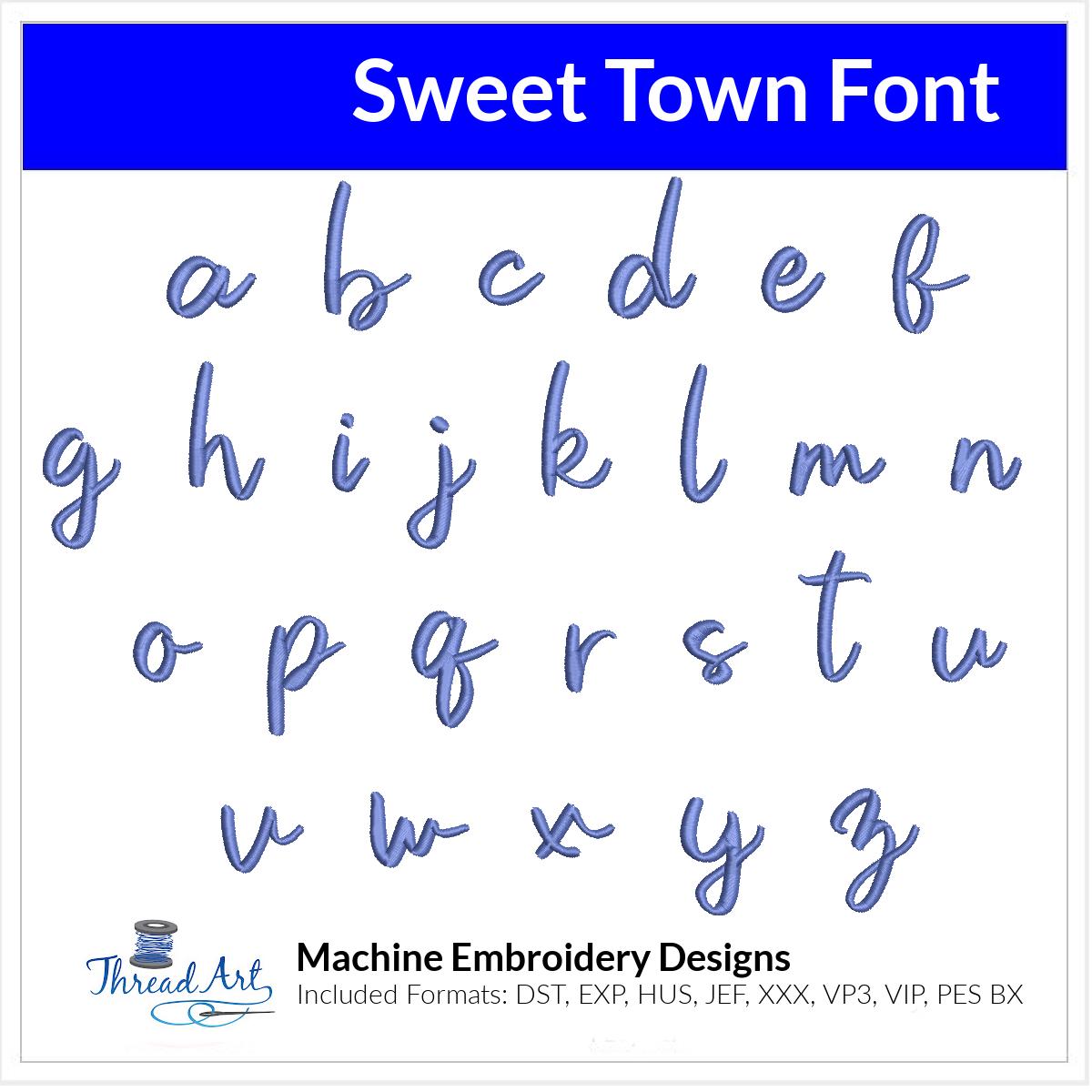 Sweet Town Font Machine Embroidery Design Set - Alphabet Letters Numbe ...