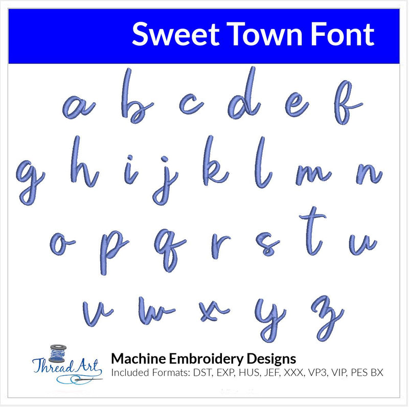 Sweet Town Font Machine Embroidery Design Set - Alphabet Letters Numbe ...