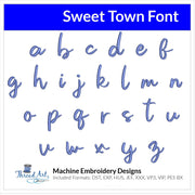 Sweet Town Font Machine Embroidery Design Set - Alphabet Letters Numbers BX Font - Download 9 Formats and 4 Sizes - Threadart.com