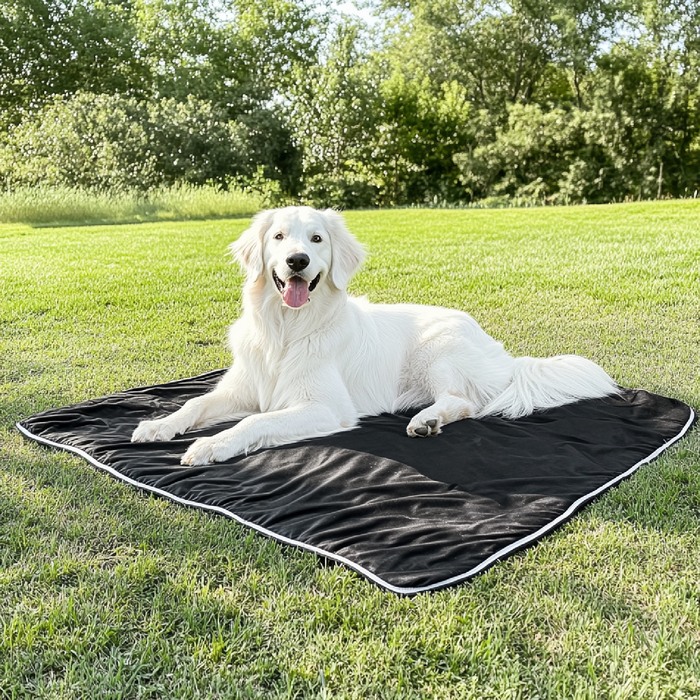 Waterproof Picnic Blanket - 79"x55" - Grey/Black - Camping, Sports - Threadart.com