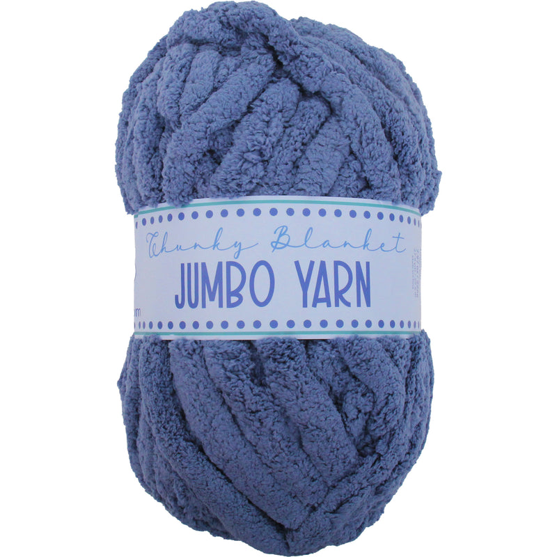 Jumbo Blanket Yarn - Blue Chunky Chenille Yarn for Hand Crochet and Knitting - Threadart.com