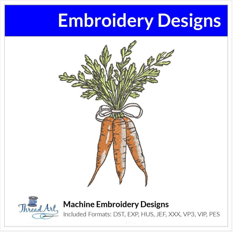 Bunch of Carrots Easter Embroidery Design Instant Download Cute - 3 Sizes - 8 Formats - ThreadArt - Threadart.com