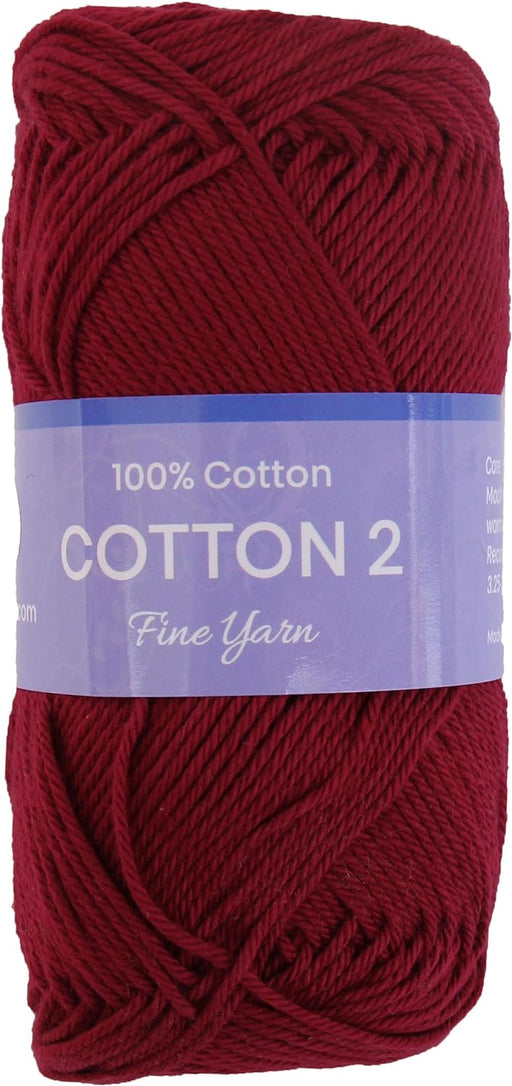 Crochet Cotton Yarn - Burgundy - #2 Sport Weight - 50 gram skeins - 165 yds - Threadart.com
