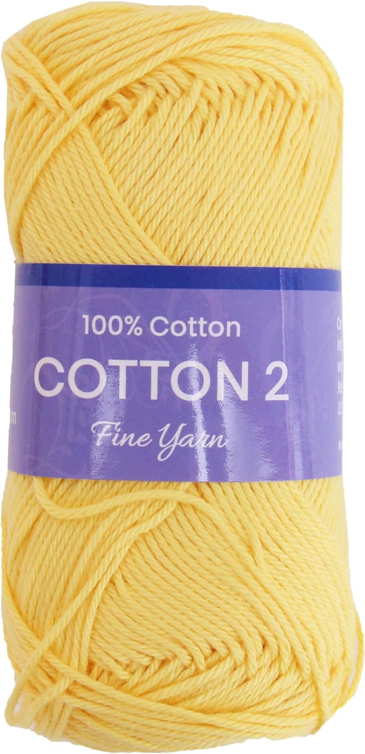 Crochet Cotton Yarn - Light Yellow - #2 Sport Weight - 50 gram skeins - 165 yds - Threadart.com