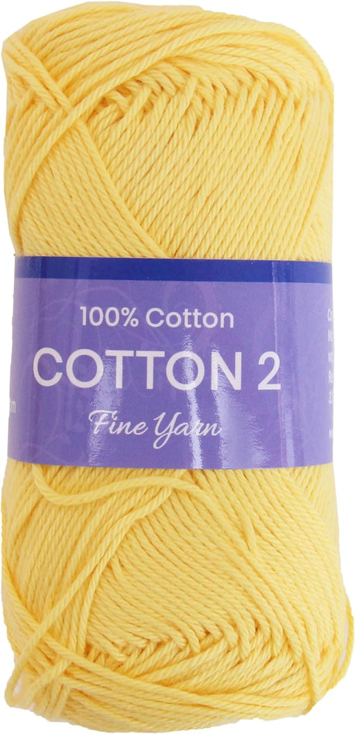 Crochet Cotton Yarn - Light Yellow - #2 Sport Weight - 50 gram skeins - 165 yds - Threadart.com