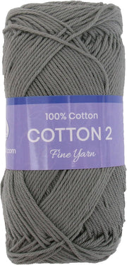 Crochet Cotton Yarn - Grey - #2 Sport Weight - 50 gram skeins - 165 yds - Threadart.com