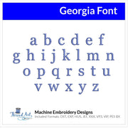 Georgia Font Machine Embroidery Design Set - Alphabet Letters Numbers BX Font - Download 9 Format and 1" to 3" - Threadart.com
