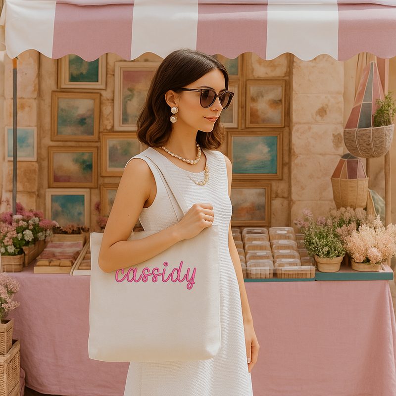 Personalized Tote Bag - Embroidered With Name or Words - Threadart.com