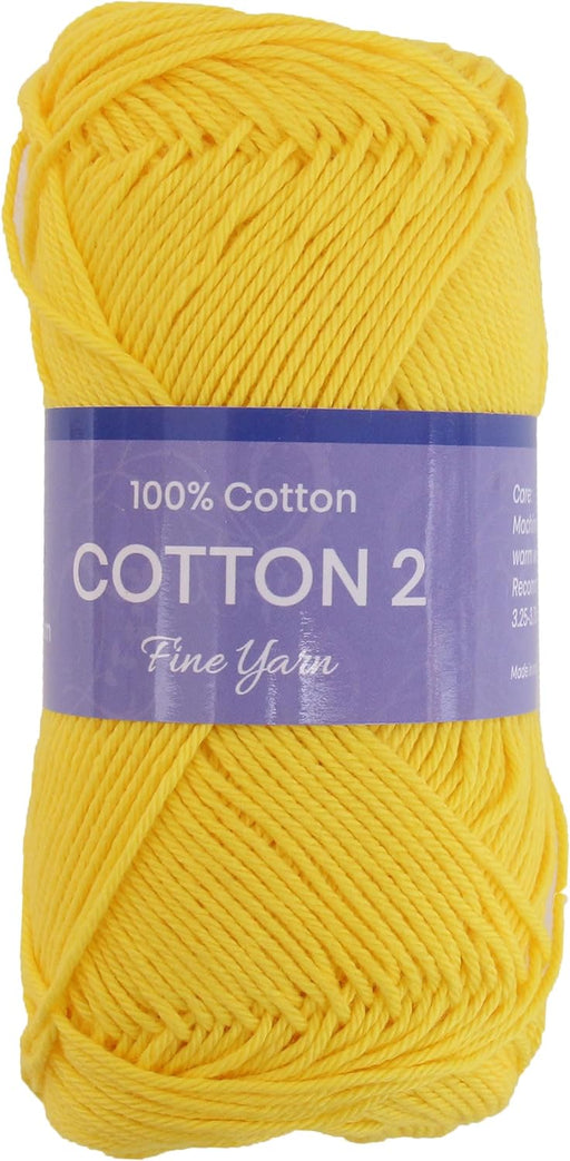 Crochet Cotton Yarn - Yellow - #2 Sport Weight - 50 gram skeins - 165 yds - Threadart.com