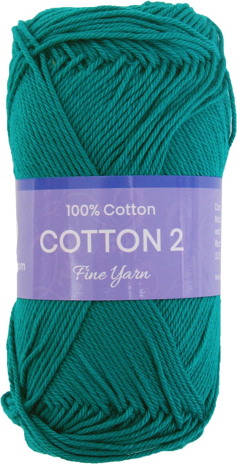 Crochet Cotton Yarn - Teal - #2 Sport Weight - 50 gram skeins - 165 yds - Threadart.com