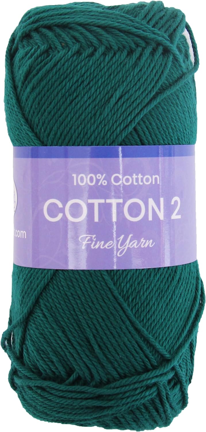 Crochet Cotton Yarn - Dark Green - #2 Sport Weight - 50 gram skeins - 165 yds - Threadart.com